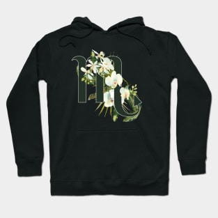 Scorpio Horoscope Zodiac White Orchid Design Hoodie